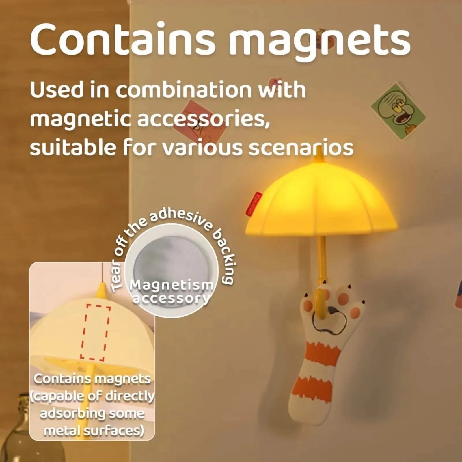 Mini Umbrella Magnetic Silicone Light